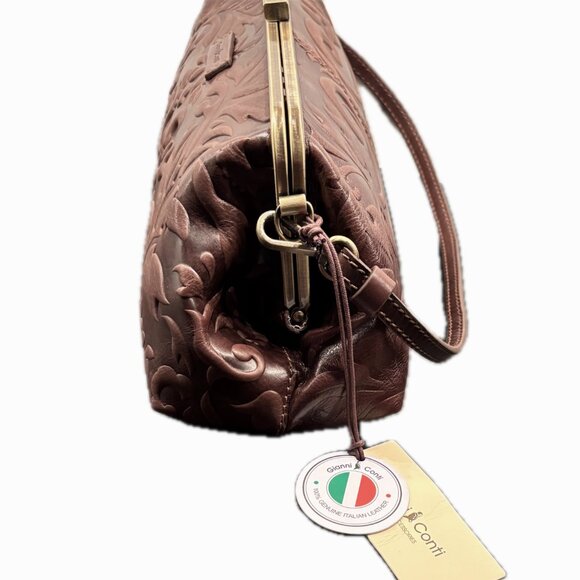 Gianni Conti Italian Brown Leather Satchel Detachable Handbag & Xbody Strap NEW - Picture 7 of 14